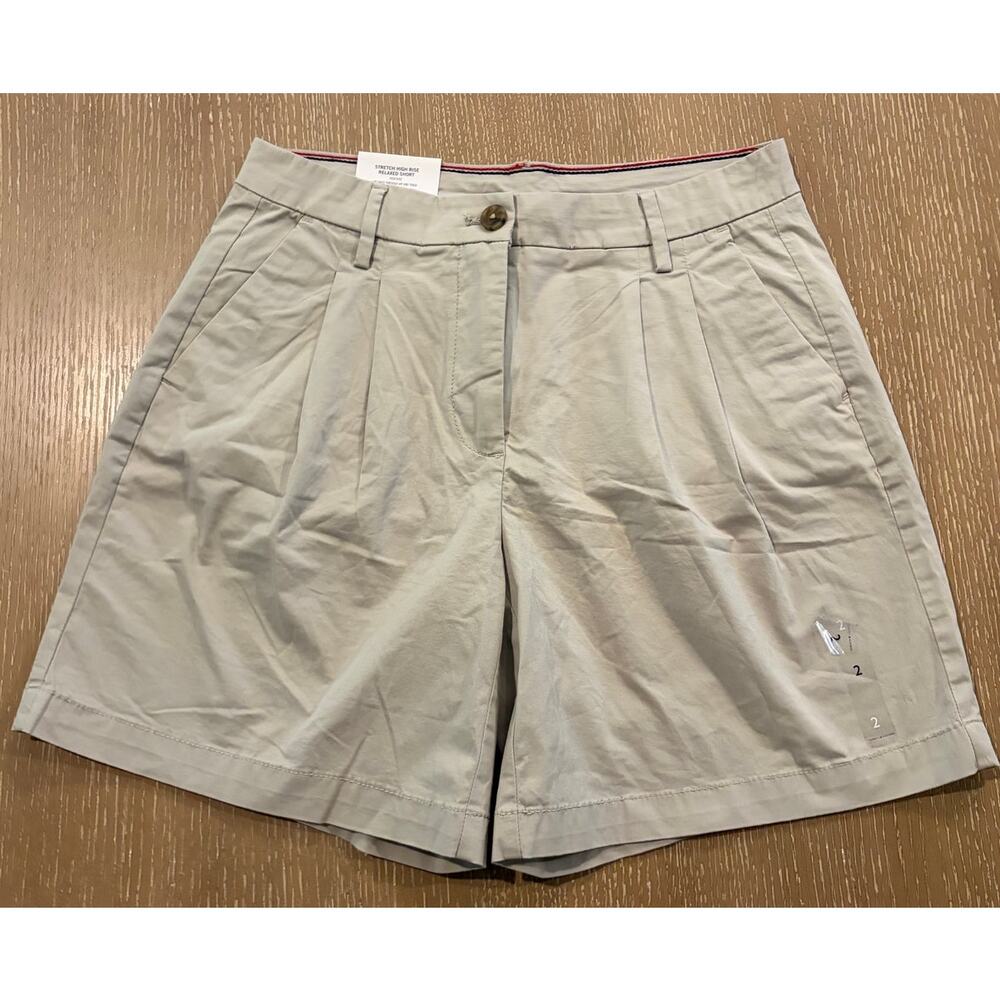 NWT Tommy Hilfiger Womens Chino Shorts Size 18 Blue 5" Inseam Cotton Pockets